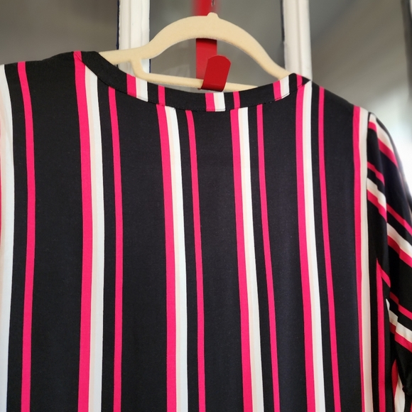 Torrid Black Striped Belted Midi Dress, Sz 1x - Picture 6 of 13